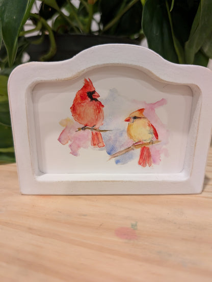 Mini Male and Female Print - Wood Arch Frame - Lora Cavallin Art