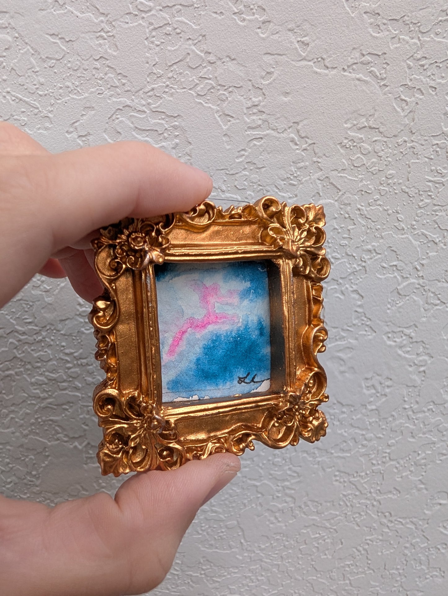 Mini Galaxy Painting - Original Watercolor Art by Lora Cavallin