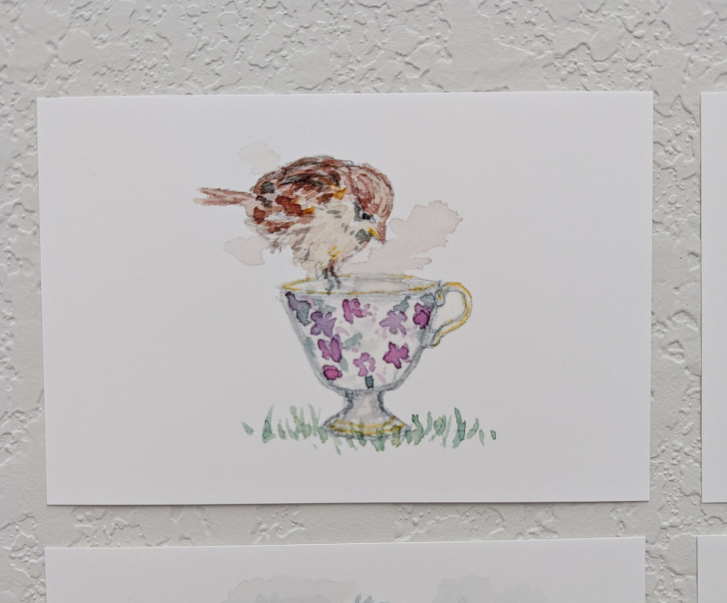 Six Bird and Teacup Art Prints