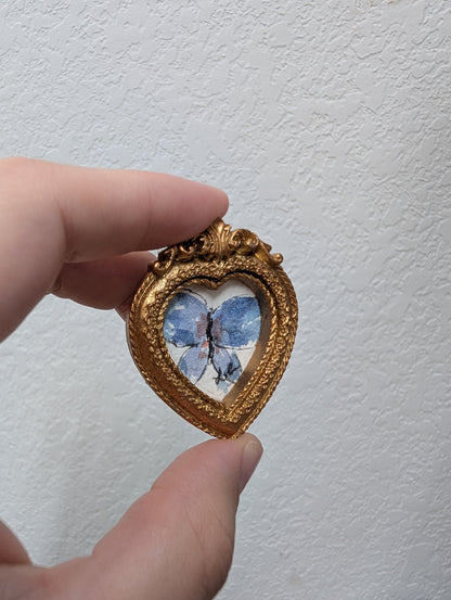 Mini Butterfly Painting - Tiny Original Watercolor Art by Lora Cavallin