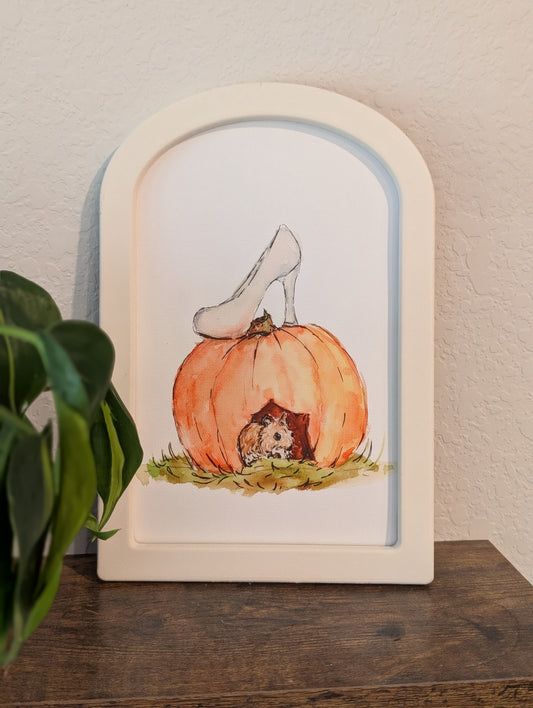 Cinderella's Glass Slipper - Large Arched Framed Print