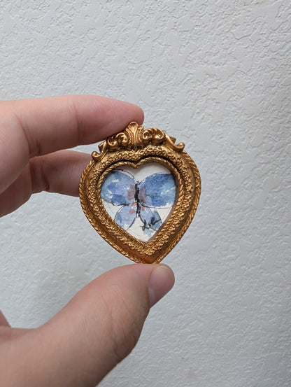 Mini Butterfly Painting - Tiny Original Watercolor Art by Lora Cavallin