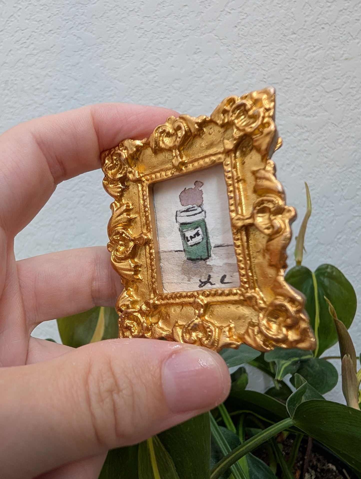 Mini Coffee Painting - Original Watercolor Art by Lora Cavallin