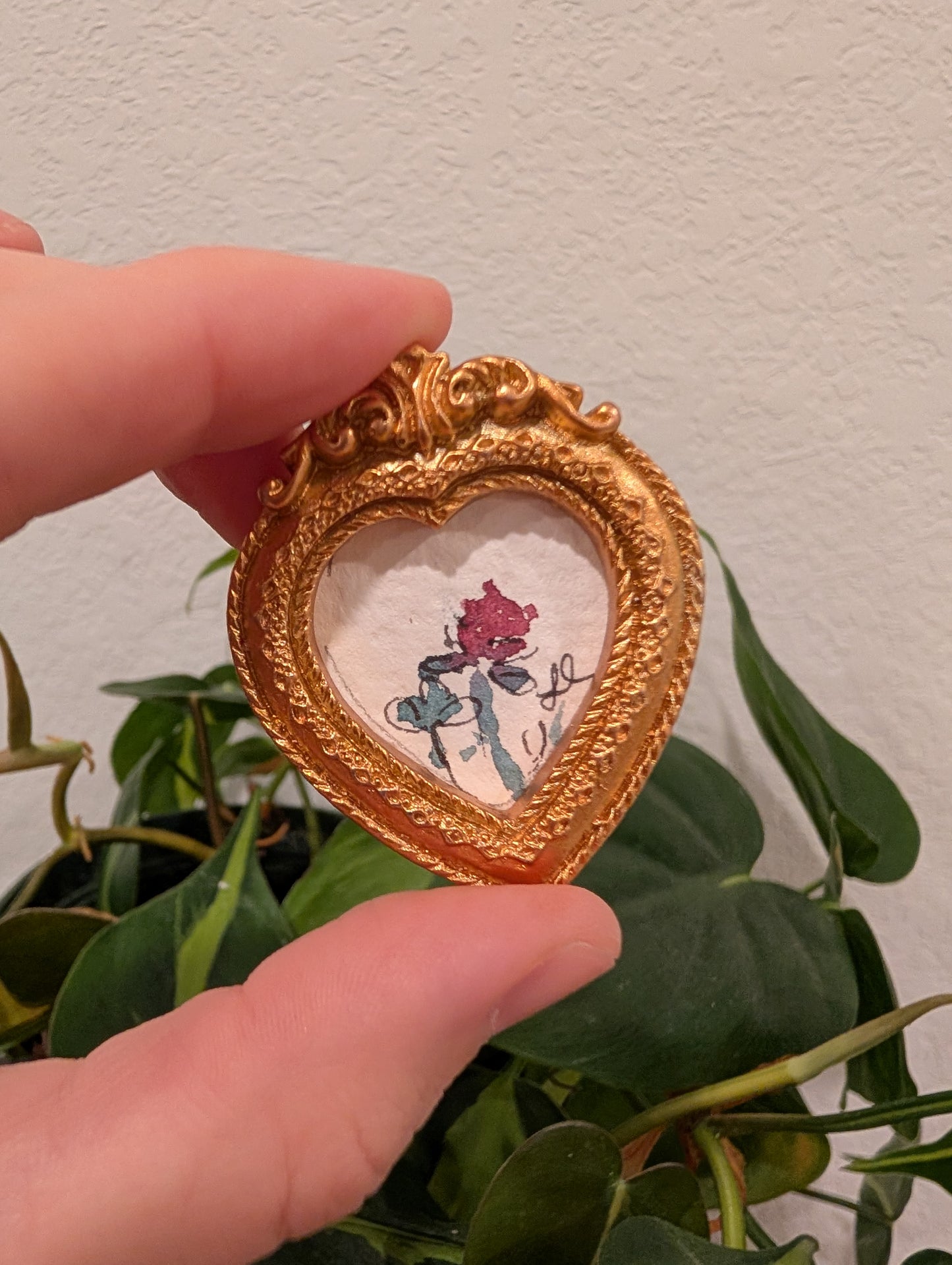 Mini Clover Flower Painting - Original Watercolor Art by Lora Cavallin