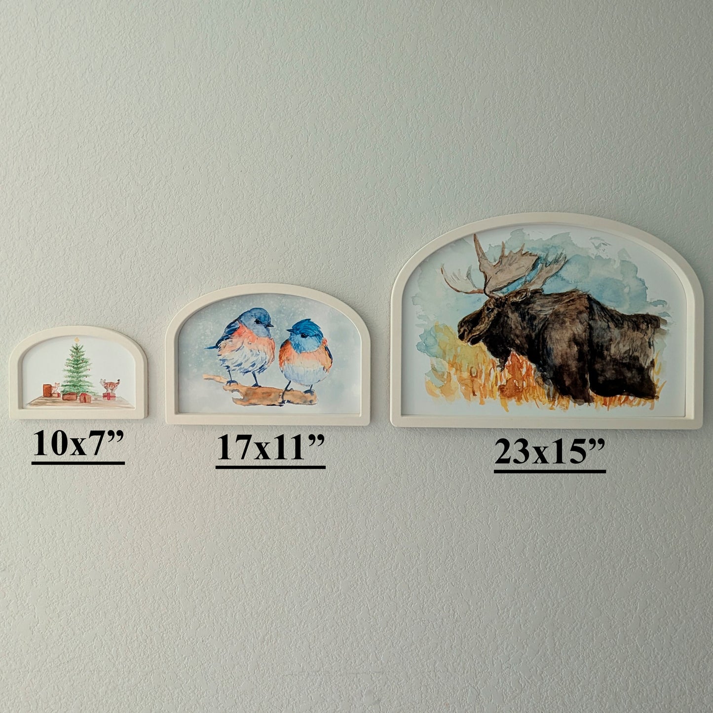 Moose Loose Watercolor - Large Arched Frame